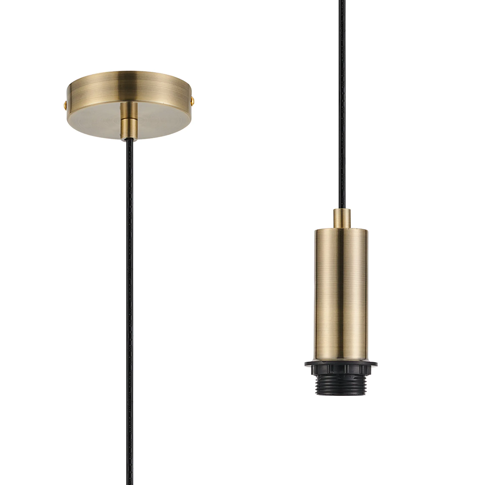 D1020AB  Wick 1.7m 1 Light Pendant, 1 x E27, Antique Brass